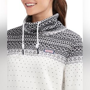 Vineyard Vines Fair Isle Sweater Fleece Funnel Neck Pullover size Large